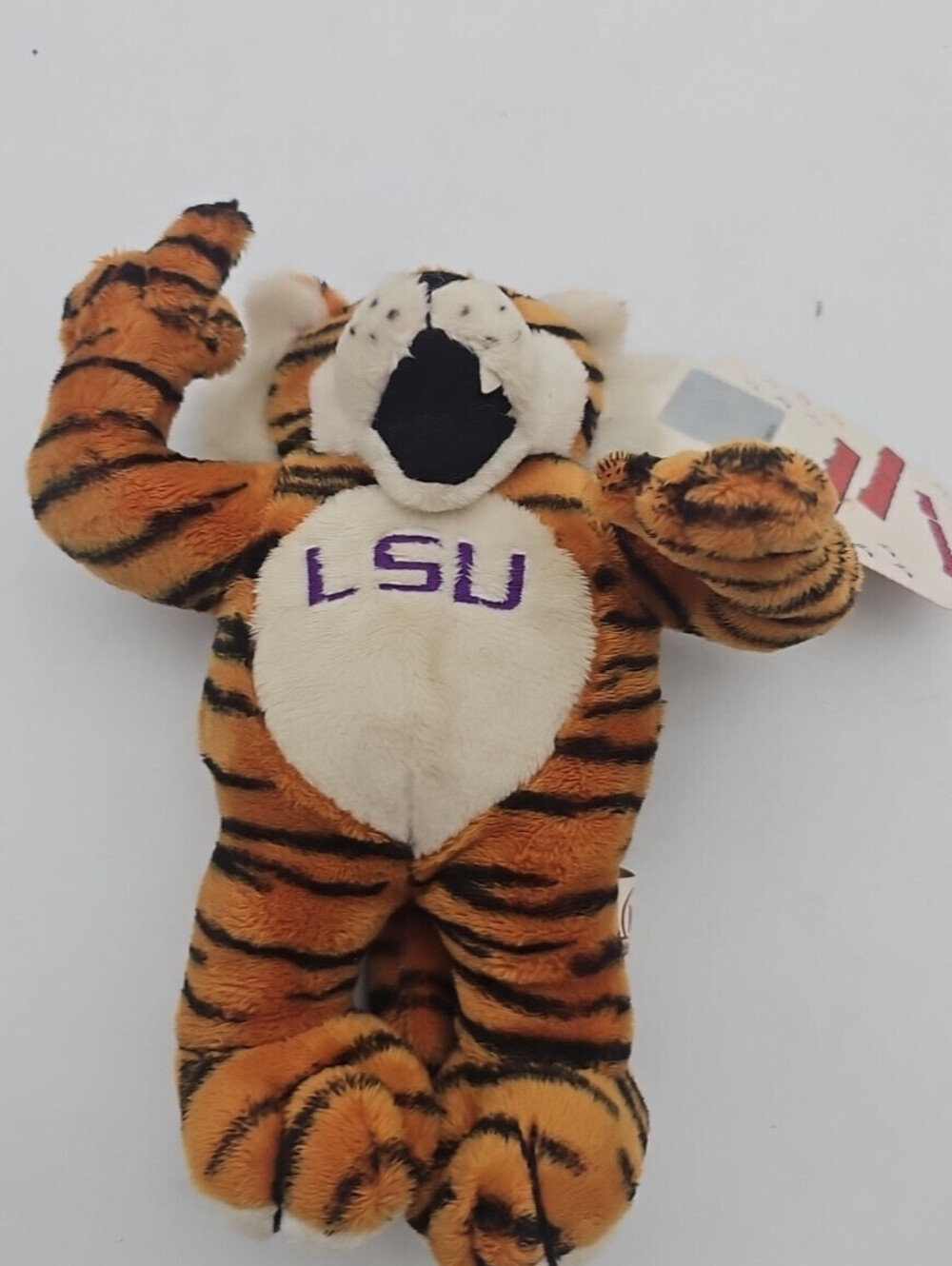 MAM LSU Mike The Tiger 8" plush. Sound chip is silent. Attached hologram tag. Vi